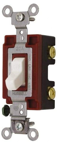 Hubbell Wiring Device-Kellems - 2 Pole, 120 to 277 VAC, 20 Amp, Industrial Grade, Toggle, Wall and Dimmer Light Switch - 1-5/16 Inch Wide x 4-1/16 Inch High - Caliber Tooling