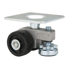 Sunnex - 13/16" Wide, Nylon Swivel Caster - 400 Lb Capacity, Top Plate Mount, 3.54" x 3.54" Plate, Ball Bearing - Caliber Tooling