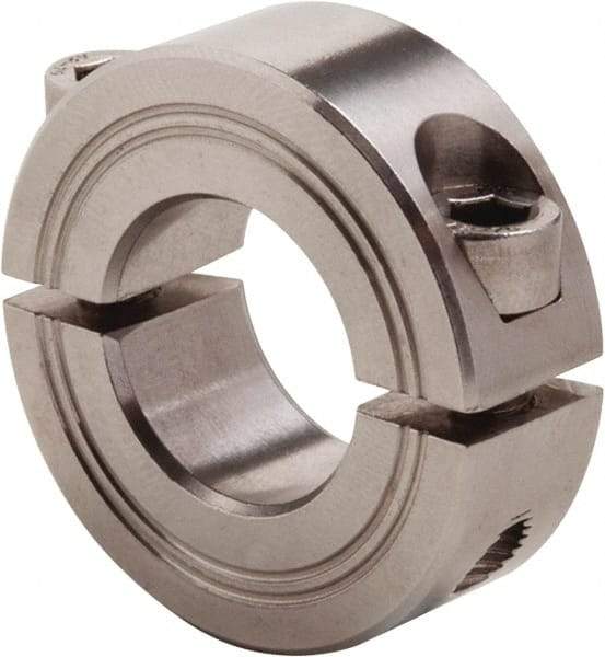Climax Metal Products - 23mm Bore, Stainless Steel, Two Piece Clamp Collar - 1-7/8" Outside Diam - Caliber Tooling