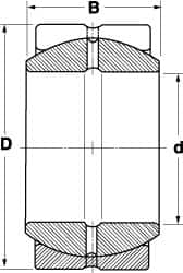 SKF - 45mm Bore Diam, 40,500 Lb Dynamic Capacity, Spherical Plain Bearing - 81,000 Lb Static Load Capacity - Caliber Tooling