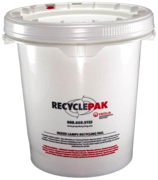 Recyclepak - 15 Inch Deep, Lamp Recycling Box - 15 Inch Diameter, 69 Lb. Capacity, 5 Gallon Pail - Caliber Tooling