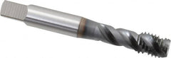 OSG - M10x1.50 Metric Coarse 3 Flute 6H Modified Bottoming Spiral Flute Tap - Vanadium High Speed Steel, TiCN Finish, 2-15/16" OAL, Right Hand Flute, Right Hand Thread, D6, Series 343 - Caliber Tooling