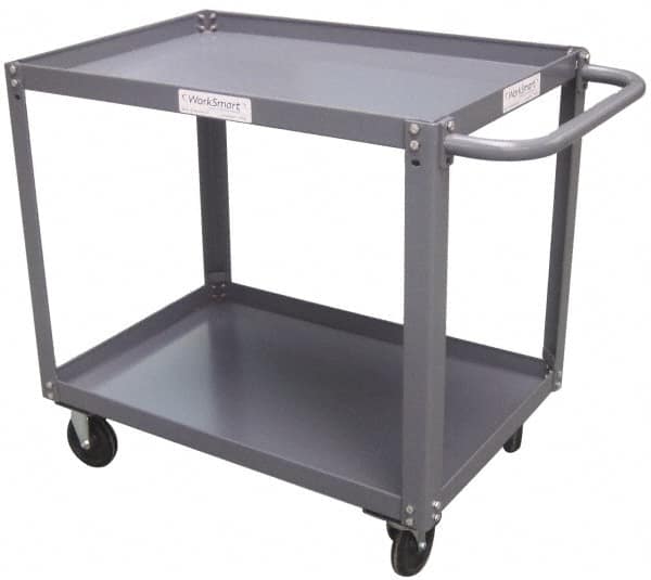 Value Collection - 1,000 Lb Capacity, 24" Wide x 30" Long x 34-5/8" High Service Cart - 2 Shelf, Steel - Caliber Tooling