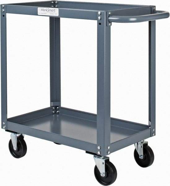 Value Collection - 1,000 Lb Capacity, 18" Wide x 30" Long x 34-5/8" High Service Cart - 2 Shelf, Steel - Caliber Tooling