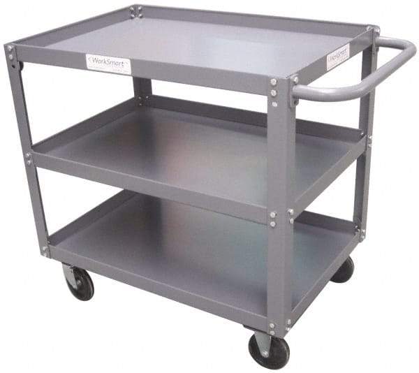 Value Collection - 1,200 Lb Capacity, 24" Wide x 36" Long x 34-5/8" High Service Cart - 3 Shelf, Steel - Caliber Tooling