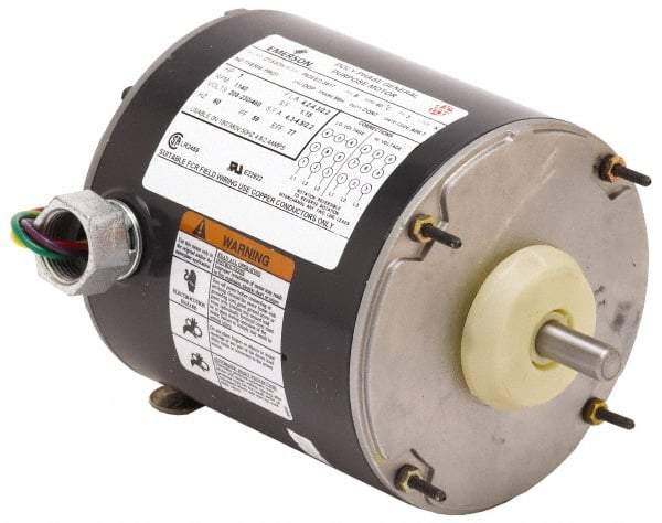 US Motors - 1/2 hp, TEAO Enclosure, Manual Thermal Protection, 1,725 RPM, 115/230 Volt, 60 Hz, Industrial Electric AC/DC Motor - Size 48 Frame, Band Mount, 1 Speed, Ball Bearings, 5.0/2.5 Full Load Amps, B Class Insulation, CW Drive End Rev - Caliber Tooling