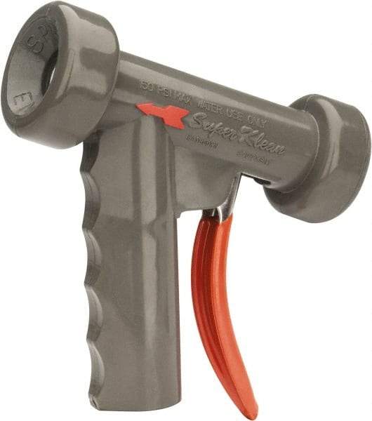 SuperKlean - Insulated, Stainless Steel Pistol Grip Spray Nozzle for 1/2" Pipe - Gray, 1/2 NPT - Caliber Tooling