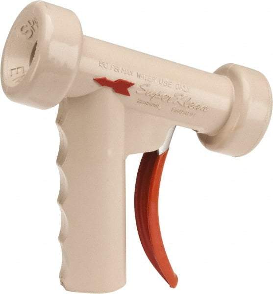 SuperKlean - Insulated, Stainless Steel Pistol Grip Spray Nozzle for 1/2" Pipe - White, 1/2 NPT - Caliber Tooling