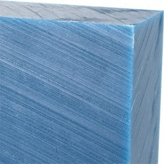 Made in USA - 1-1/2" Thick x 12" Wide x 1' Long, Polyethylene (UHMW) Sheet - Blue, Glass-Filled Grade - Caliber Tooling