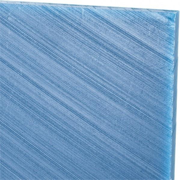 Made in USA - 1/4" Thick x 12" Wide x 2' Long, Polyethylene (UHMW) Sheet - Blue, Glass-Filled Grade - Caliber Tooling