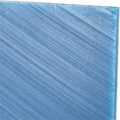 Made in USA - 1/4" Thick x 12" Wide x 2' Long, Polyethylene (UHMW) Sheet - Blue, Glass-Filled Grade - Caliber Tooling