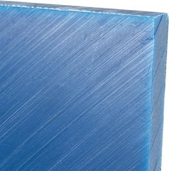 Made in USA - 1/2" Thick x 12" Wide x 2' Long, Polyethylene (UHMW) Sheet - Blue, Glass-Filled Grade - Caliber Tooling