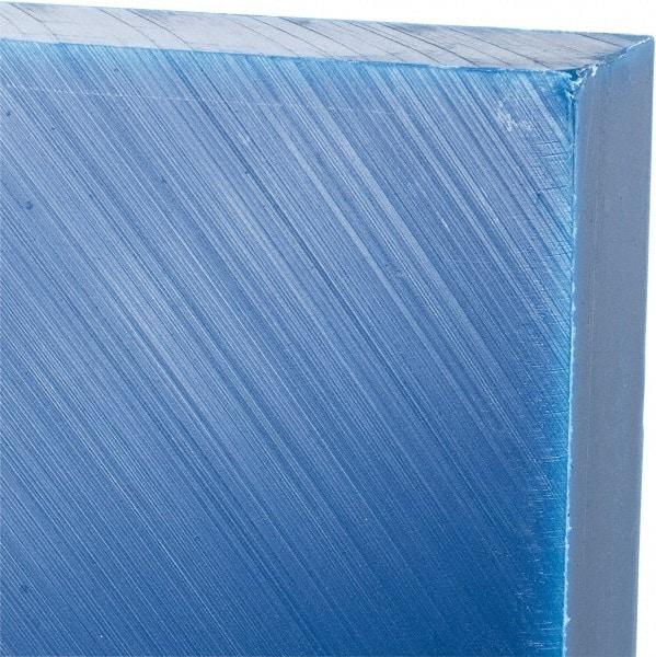 Made in USA - 1" Thick x 12" Wide x 2' Long, Polyethylene (UHMW) Sheet - Blue, Glass-Filled Grade - Caliber Tooling