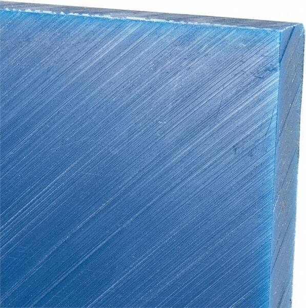 Made in USA - 1/2" Thick x 12" Wide x 3' Long, Polyethylene (UHMW) Sheet - Blue, Glass-Filled Grade - Caliber Tooling