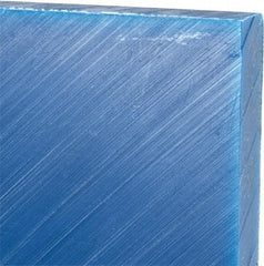 Made in USA - 1/2" Thick x 24" Wide x 2' Long, Polyethylene (UHMW) Sheet - Blue, Glass-Filled Grade - Caliber Tooling