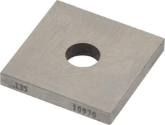 Value Collection - 0.135" Square Steel Gage Block - Accuracy Grade 0, Includes NIST Traceability Certification - Caliber Tooling