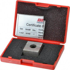 Value Collection - 0.45" Square Steel Gage Block - Accuracy Grade 0, Includes NIST Traceability Certification - Caliber Tooling