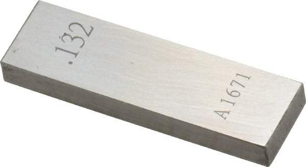 Value Collection - 0.132" Rectangular Steel Gage Block - Accuracy Grade 0, Includes NIST Traceability Certification - Caliber Tooling