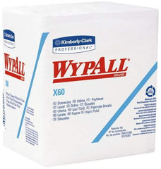 WypAll - X60 1/4 Fold Shop Towel/Industrial Wipes - Poly Pack, 12-1/2" x 12" Sheet Size, White - Caliber Tooling