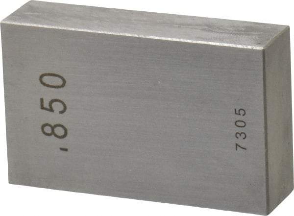 Value Collection - 0.85" Rectangular Steel Gage Block - Accuracy Grade 0, Includes NIST Traceability Certification - Caliber Tooling