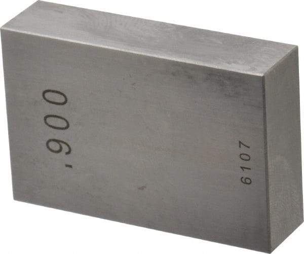 Value Collection - 0.9" Rectangular Steel Gage Block - Accuracy Grade 0, Includes NIST Traceability Certification - Caliber Tooling