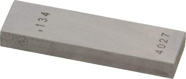 Value Collection - 0.134" Rectangular Steel Gage Block - Accuracy Grade AS-1, Includes NIST Traceability Certification - Caliber Tooling