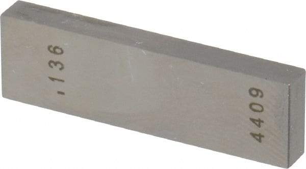 Value Collection - 0.136" Rectangular Steel Gage Block - Accuracy Grade AS-1, Includes NIST Traceability Certification - Caliber Tooling