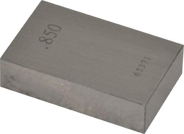 Value Collection - 0.85" Rectangular Steel Gage Block - Accuracy Grade AS-1, Includes NIST Traceability Certification - Caliber Tooling