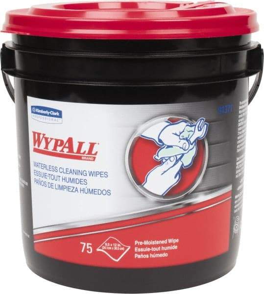 WypAll - Pre-Moistened Hand Cleaning Wipes - Canister, 12-1/4" x 10-1/2" Sheet Size, Green - Caliber Tooling