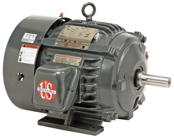 US Motors - 1/2 hp, TENV Enclosure, No Thermal Protection, 1,725 RPM, 230/460 Volt, 60 Hz, Three Phase Premium Efficient Motor - Size 56 Frame, Rigid Mount, 1 Speed, Ball Bearings, 1.7/0.85 Full Load Amps, B Class Insulation, Reversible - Caliber Tooling