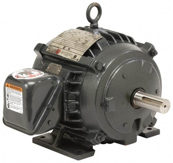 US Motors - 25 hp, TEFC Enclosure, No Thermal Protection, 1,180 RPM, 200 Volt, 60 Hz, Three Phase Energy Efficient Motor - Size 324 Frame, Rigid Mount, 1 Speed, Ball Bearings, 69 Full Load Amps, F Class Insulation, Reversible - Caliber Tooling