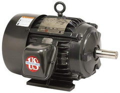 US Motors - 25 hp, TEFC Enclosure, No Thermal Protection, 1,790 RPM, 575 Volt, 60 Hz, Three Phase Energy Efficient Motor - Size 324 Frame, Rigid Mount, 2 Speed, Ball Bearings, 25.4 Full Load Amps, F Class Insulation, Reversible - Caliber Tooling