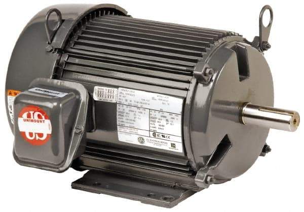 US Motors - 7-1/2 hp, TEFC Enclosure, No Thermal Protection, 1,770 RPM, 460 Volt, 60 Hz, Three Phase Premium Efficient Motor - Size 254 Frame, Rigid Mount, 2 Speed, Ball Bearings, 9.6 Full Load Amps, F Class Insulation, Reversible - Caliber Tooling