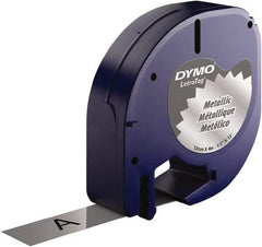 Dymo - 1/2" Wide x 156" Long, Black on Silver Metallic Tape - For DYMO Letratag Printers - Caliber Tooling