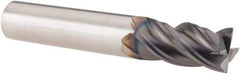 SGS - 1/2", 4 Flute, Single End, Solid Carbide, 0.015" Corner Radius End Mill - 3" OAL, Right Hand Flute, 1" LOC, Right Hand Cut - Caliber Tooling