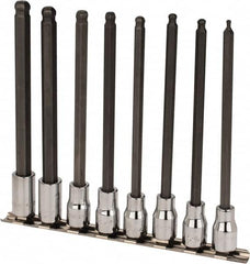 SK - 8 Piece 3/8" Drive Metric Ball Hex Bit Socket Set - 3 to 10mm Hex - Caliber Tooling