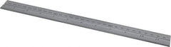 Starrett - 12 Inch Long Blade, 300mm Long Blade, English and Metric Graduation Combination Square Blade - Satin Chrome Finish, Steel, 1/64 and 1/32 Inch Graduation, 0.5 and 1mm Graduation - Caliber Tooling