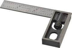 Starrett - 4 Inch Long, 4R Double Square - 1/64, 1/32, 1/16 and 1/8 Inch Graduation, Hardened Steel - Caliber Tooling