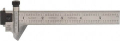 Starrett - 6 Inch Long, 59° Bevel Angle, Ruler Drill Point Gage - 1/32 Inch Bevel x 1/64 to 1/8 Ruler Graduation, Removable and Adjustable Ruler Hook, Depth Gage, Hook Rule, Plain Rule, Slide Caliper Function, Use with Rules 18.7mm Wide by 3/64 Inch Thick - Caliber Tooling