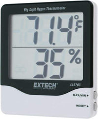 Extech - 14 to 140°F, 10 to 99% Humidity Range, Thermo-Hygrometer - 5% Relative Humidity Accuracy - Caliber Tooling