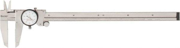 Starrett - 0" to 12" Range, 0.001" Graduation, 0.1" per Revolution, Dial Caliper - White Face, 2-1/2" Jaw Length, Accurate to 0.001" - Caliber Tooling