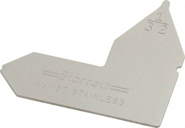 Starrett - 1/32 Inch Radius Gage - Satin Chrome Finish, Stainless Steel - Caliber Tooling