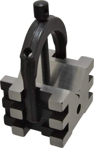 Starrett - 1-7/16 to 2" Capacity, 45 and 90° Angle, Hardened Steel V-Block - 2-1/2" Long x 3" Wide x 2" High, Sold as Individual - Caliber Tooling