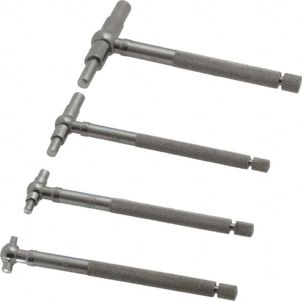 Starrett - 4 Piece, 5/16 to 2-1/8 Inch, Telescoping Gage Set - 2-3/8 Inch Long Handles, Includes Case - Caliber Tooling