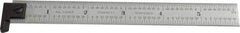 Starrett - 6" Long, 1/64, 1/32, 1/16, 1/8" Graduation, Rigid Spring Steel Rule - 4R Graduation Style, 3/4" Wide, Silver, Satin Chrome Finish - Caliber Tooling