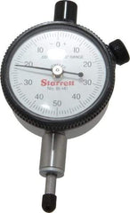 Starrett - 1/4" Range, 0-50-0 Dial Reading, 0.001" Graduation Dial Drop Indicator - 1-11/16" Dial, 0.1" Range per Revolution, Revolution Counter - Caliber Tooling