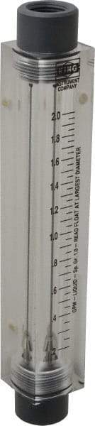 King - 1/2" FNPT Port Block Style, Inline Flowmeter - 100 Max psi, 2 GPM, Acrylic - Caliber Tooling