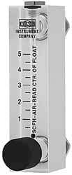 King - 1/2" F Port Block Style, Panel Mount Flowmeter - 125 Max psi, 42 SCFM, Acrylic - Caliber Tooling