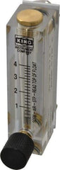 King - 1/4" F Port Block Style, Panel Mount Flowmeter - 125 Max psi, 4 SCFM, Acrylic - Caliber Tooling