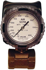 Made in USA - 1-1/2" NPT Port RCM Industries Flo-Gage Flowmeter - 180 Max psi, Bronze - Caliber Tooling